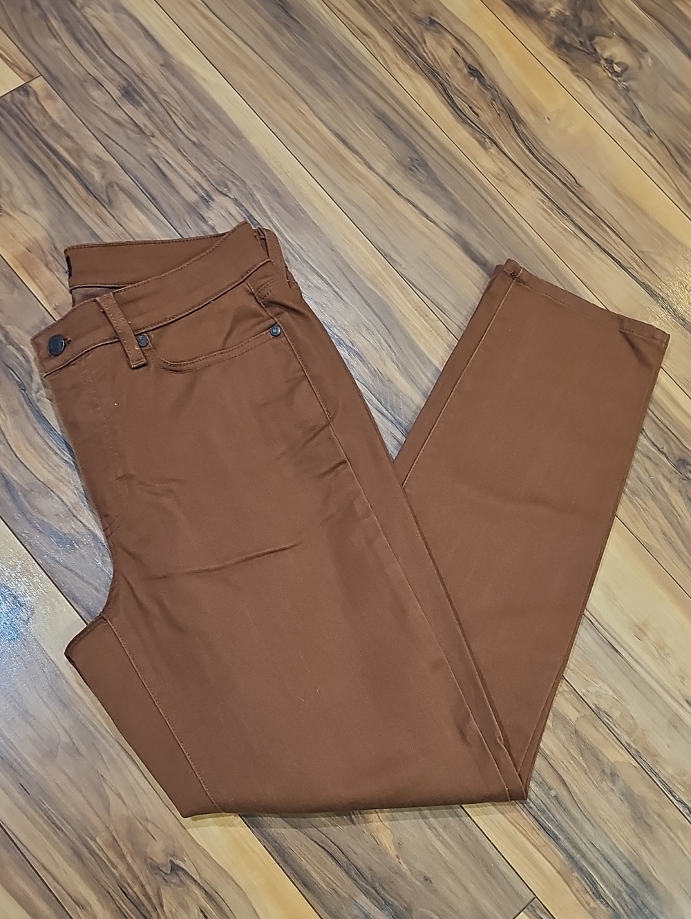Talbots Women's 6 Slim Ankle Curve Rust Brown Straight Jeans